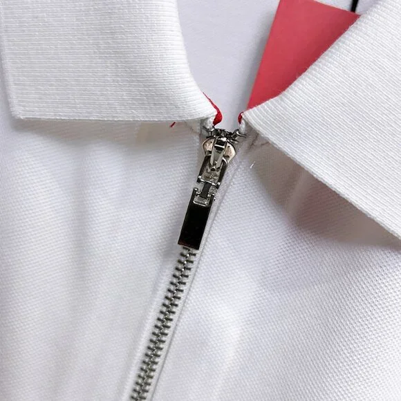 Kiton White Zipper Polo Shirt